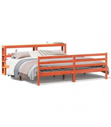 vidaXL Bed Frame without Mattress Wax Brown 200x200 cm Solid Wood Pine