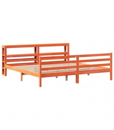 vidaXL Bed Frame without Mattress Wax Brown 200x200 cm Solid Wood Pine