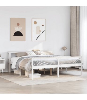 vidaXL Senior Bed with Headboard without Mattress White 200x200 cm
