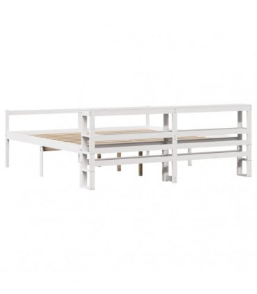 vidaXL Senior Bed with Headboard without Mattress White 200x200 cm
