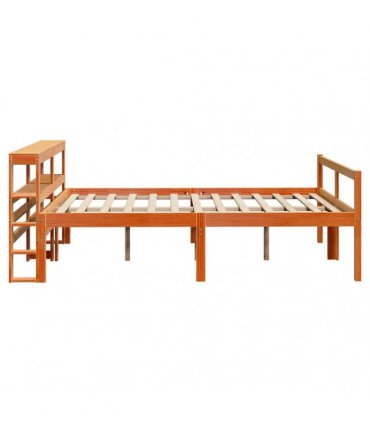 vidaXL Bed Frame 2 pcs Wax Brown 135 x 190 cm Solid pine wood, Plywood