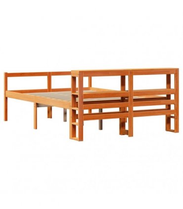 vidaXL Bed Frame 2 pcs Wax Brown 135 x 190 cm Solid pine wood, Plywood