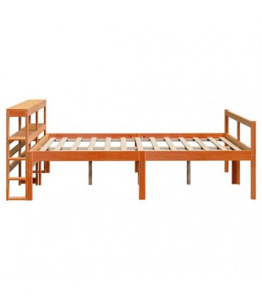vidaXL Bed Frame with Headboard without Mattress Wax Brown 150x200 cm