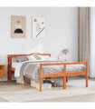 vidaXL Bed Frame 2 pcs Wax Brown 160 x 200 cm Solid Pine Wood, Plywood