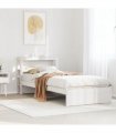 vidaXL Bed Frame with Headboard without Mattress White 75x190 cm