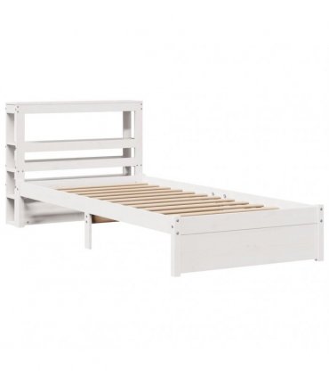 vidaXL Bed Frame with Headboard without Mattress White 75x190 cm