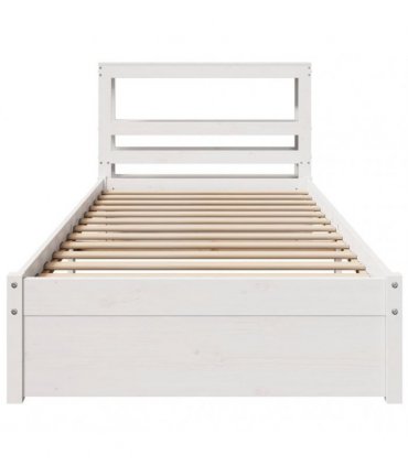 vidaXL Bed Frame with Headboard without Mattress White 75x190 cm