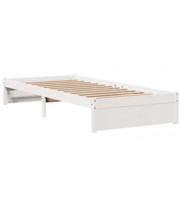 vidaXL Bed Frame with Headboard without Mattress White 75x190 cm