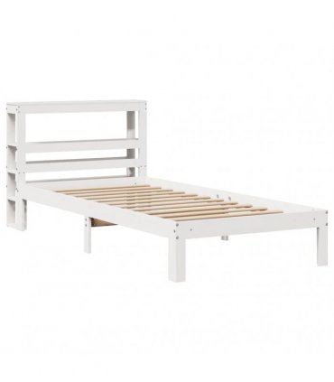 vidaXL Bed Frame with Headboard without Mattress White 75x190 cm