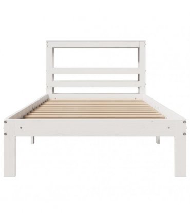 vidaXL Bed Frame with Headboard without Mattress White 75x190 cm