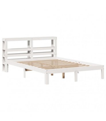 vidaXL Bed Frame with Headboard without Mattress White 120x190 cm