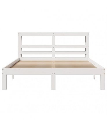 vidaXL Bed Frame with Headboard without Mattress White 120x190 cm