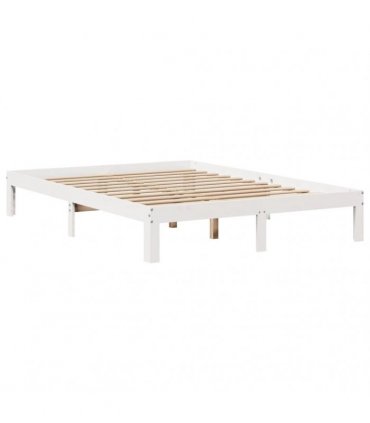 vidaXL Bed Frame with Headboard without Mattress White 120x190 cm