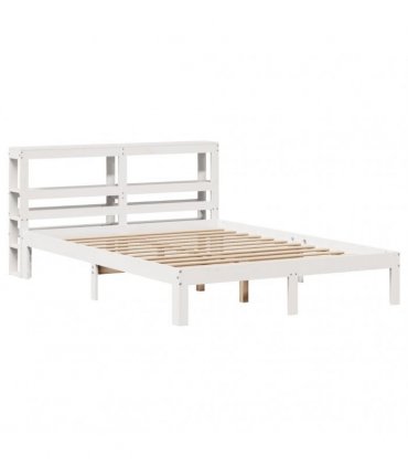 vidaXL Bed Frame with Headboard without Mattress White 150x200 cm