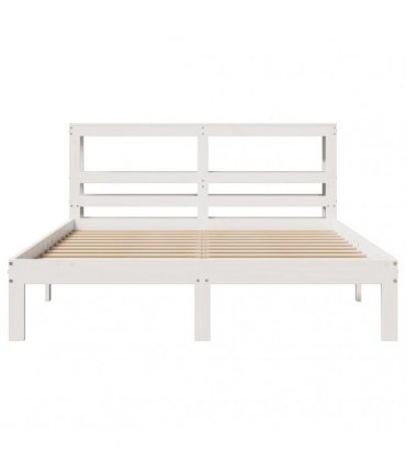 vidaXL Bed Frame with Headboard without Mattress White 150x200 cm