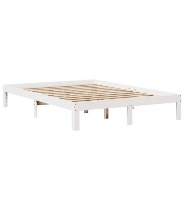vidaXL Bed Frame with Headboard without Mattress White 150x200 cm