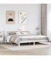 vidaXL Bed Frame with Headboard without Mattress White 200x200 cm