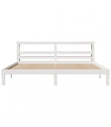 vidaXL Bed Frame with Headboard without Mattress White 200x200 cm
