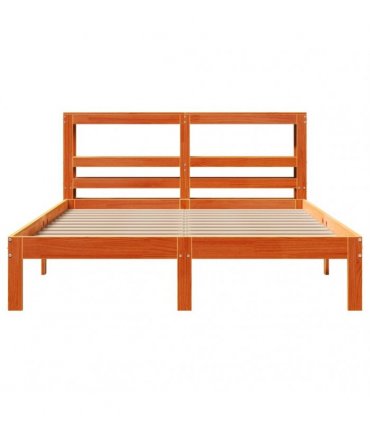 vidaXL Bed Frame without Mattress Wax Brown 120x190 cm Solid Wood Pine
