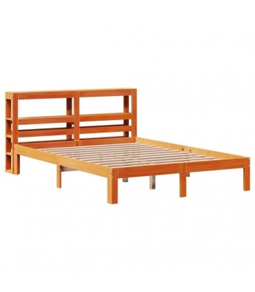 vidaXL Bed Frame without Mattress Wax Brown 135x190 cm Solid Wood Pine