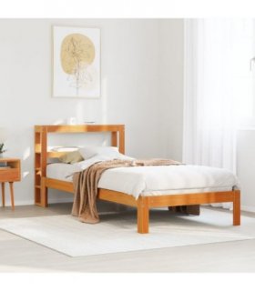 vidaXL Bed Frame without Mattress Wax Brown 100x200 cm Solid Wood Pine