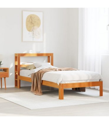 vidaXL Bed Frame without Mattress Wax Brown 100x200 cm Solid Wood Pine