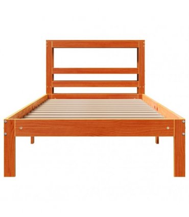 vidaXL Bed Frame without Mattress Wax Brown 100x200 cm Solid Wood Pine
