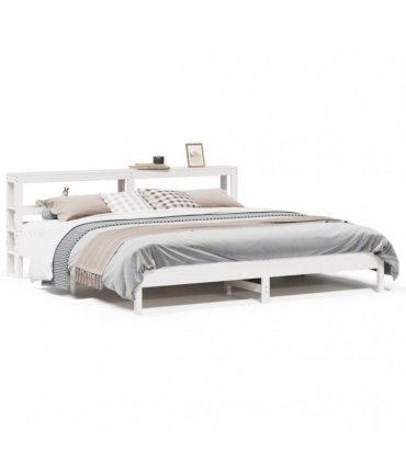 vidaXL Bed Frame without Mattress White 200x200 cm Solid Wood Pine