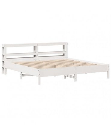 vidaXL Bed Frame without Mattress White 200x200 cm Solid Wood Pine