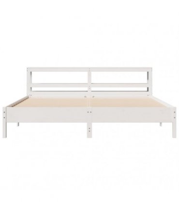 vidaXL Bed Frame without Mattress White 200x200 cm Solid Wood Pine