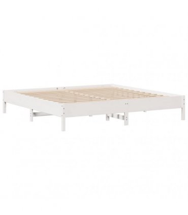 vidaXL Bed Frame without Mattress White 200x200 cm Solid Wood Pine