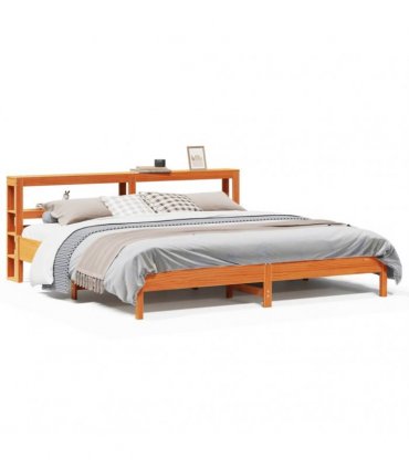 vidaXL Bed Frame without Mattress Wax Brown 200x200 cm Solid Wood Pine