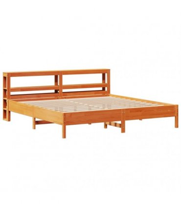 vidaXL Bed Frame without Mattress Wax Brown 200x200 cm Solid Wood Pine