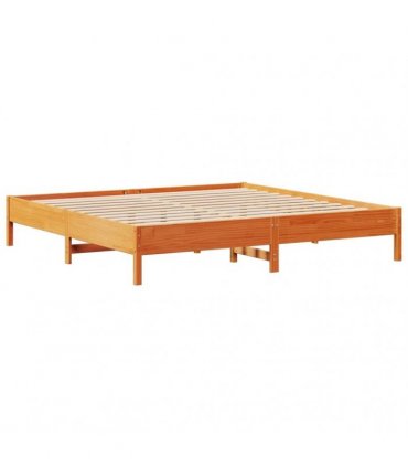 vidaXL Bed Frame without Mattress Wax Brown 200x200 cm Solid Wood Pine