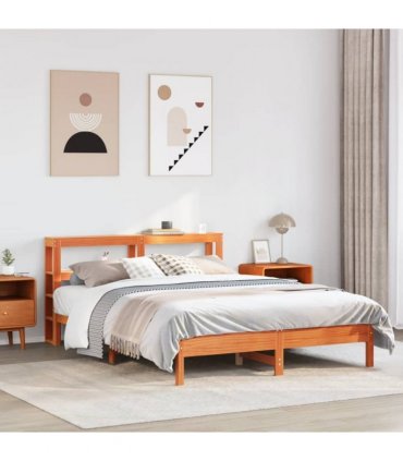 vidaXL Bed Frame without Mattress Wax Brown 160x200 cm Solid Wood Pine