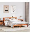 vidaXL Bed Frame without Mattress Wax Brown 160x200 cm Solid Wood Pine