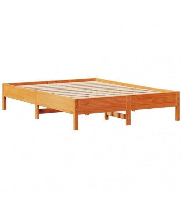 vidaXL Bed Frame without Mattress Wax Brown 160x200 cm Solid Wood Pine