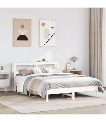 vidaXL Bed Frame without Mattress White 150x200 cm Solid Wood Pine