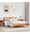 vidaXL Bed Frame without Mattress Wax Brown 150x200 cm Solid Wood Pine