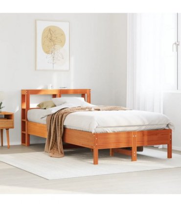 vidaXL Bed Frame without Mattress Wax Brown 100x200 cm Solid Wood Pine