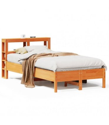 vidaXL Bed Frame without Mattress Wax Brown 100x200 cm Solid Wood Pine