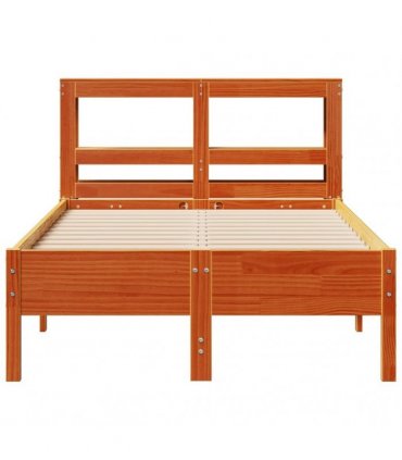 vidaXL Bed Frame without Mattress Wax Brown 100x200 cm Solid Wood Pine