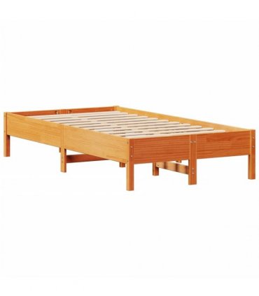 vidaXL Bed Frame without Mattress Wax Brown 100x200 cm Solid Wood Pine