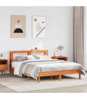 vidaXL Bed Frame without Mattress Wax Brown 135x190 cm Solid Wood Pine