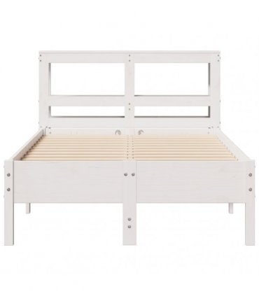vidaXL Bed Frame without Mattress White 75x190 cm Solid Wood Pine