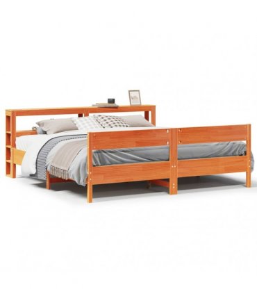 vidaXL Bed Frame without Mattress Wax Brown 180x200 cm Solid Wood Pine