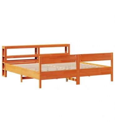 vidaXL Bed Frame without Mattress Wax Brown 180x200 cm Solid Wood Pine
