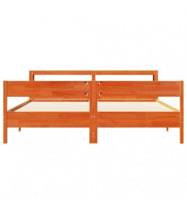 vidaXL Bed Frame without Mattress Wax Brown 180x200 cm Solid Wood Pine