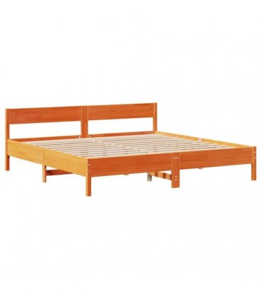 vidaXL Bed Frame without Mattress Wax Brown 180x200 cm Solid Wood Pine