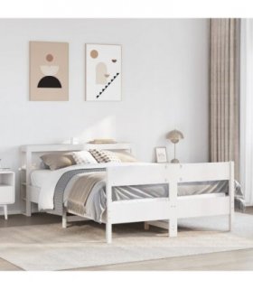 vidaXL Bed Frame without Mattress White 150x200 cm Solid Wood Pine